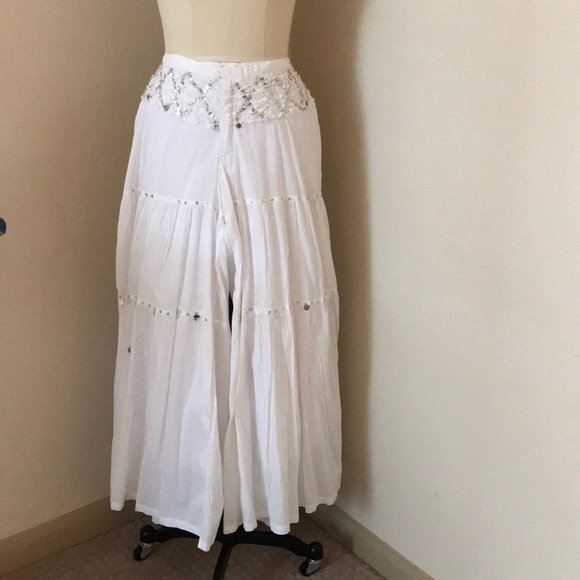 white wide leg palazzo pants